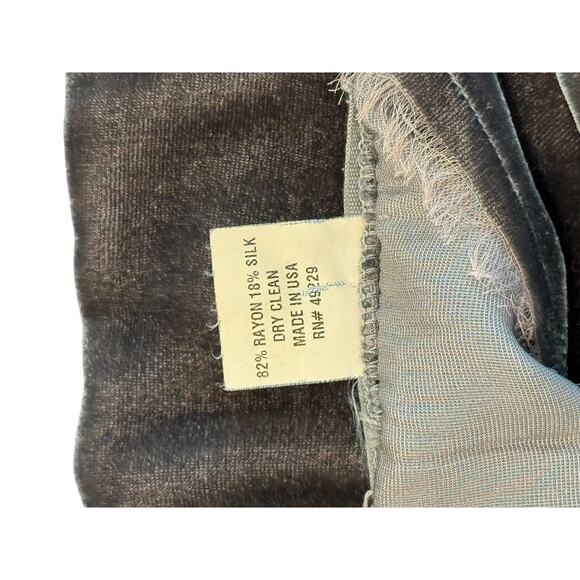 Love Tanjane Velvet Raw Hem Top M Gray Brown Slouchy Boho Handmade Ojai Ca - Picture 2 of 16